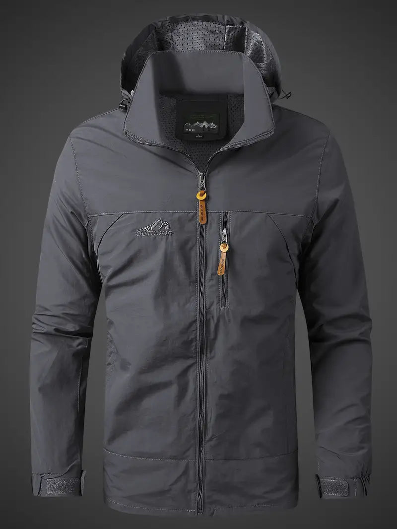 Davy | Veste Coupe-Vent Homme Imperméable à Capuche Cordon de Serrage