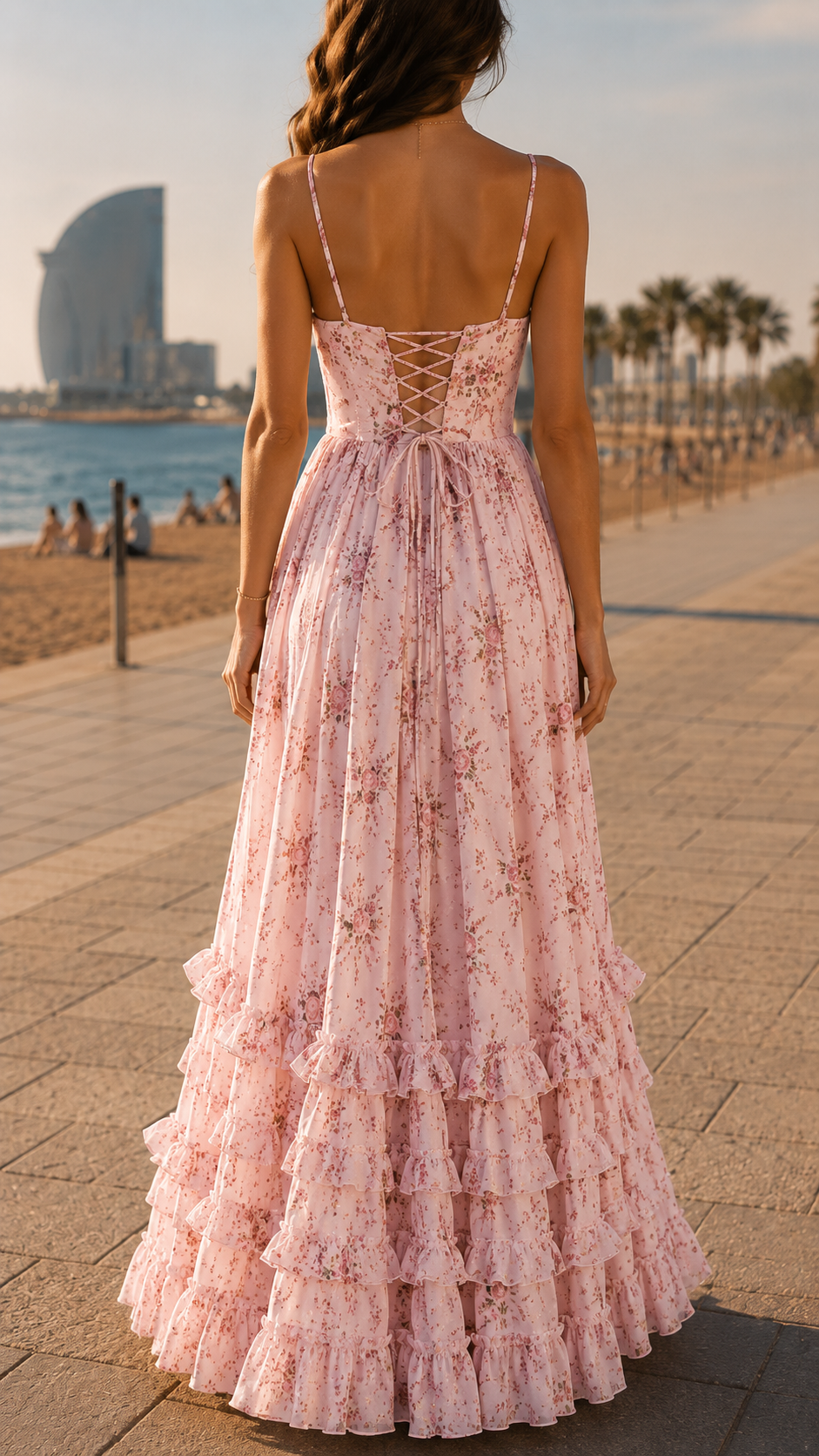 Isabella | Robe Maxi Corset Florale avec Fente Latérale