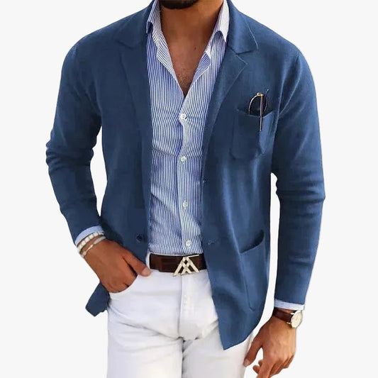 Armand | Blazer Homme en Maille à Revers Boutons et Poches Plaquées