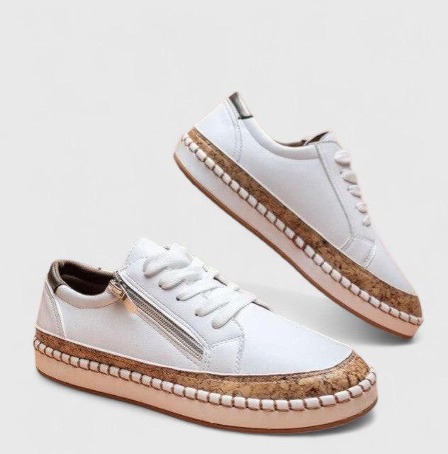 Florie | Baskets Femme Florales Semelle Espadrille Lacets Plate-Forme