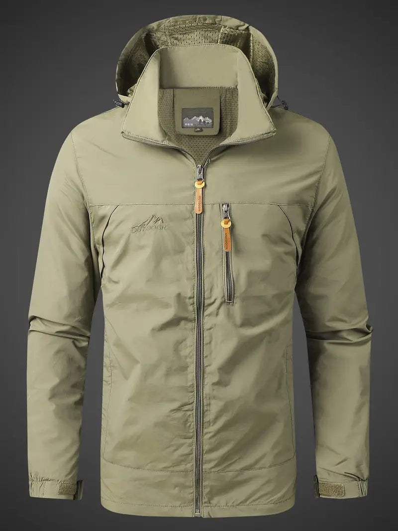 Davy | Veste Coupe-Vent Homme Imperméable à Capuche Cordon de Serrage