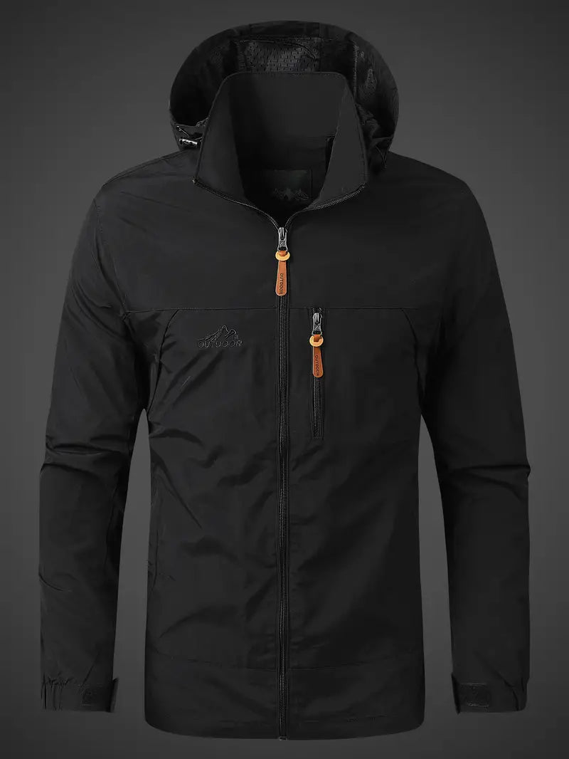 Davy | Veste Coupe-Vent Homme Imperméable à Capuche Cordon de Serrage