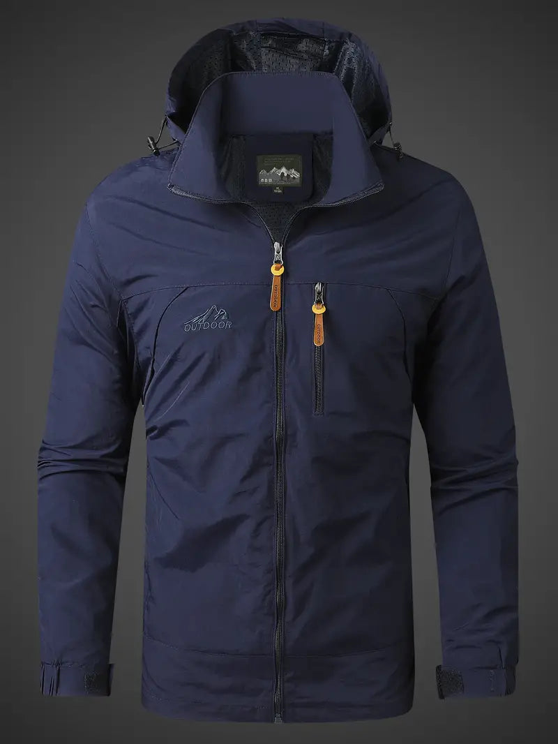 Davy | Veste Coupe-Vent Homme Imperméable à Capuche Cordon de Serrage