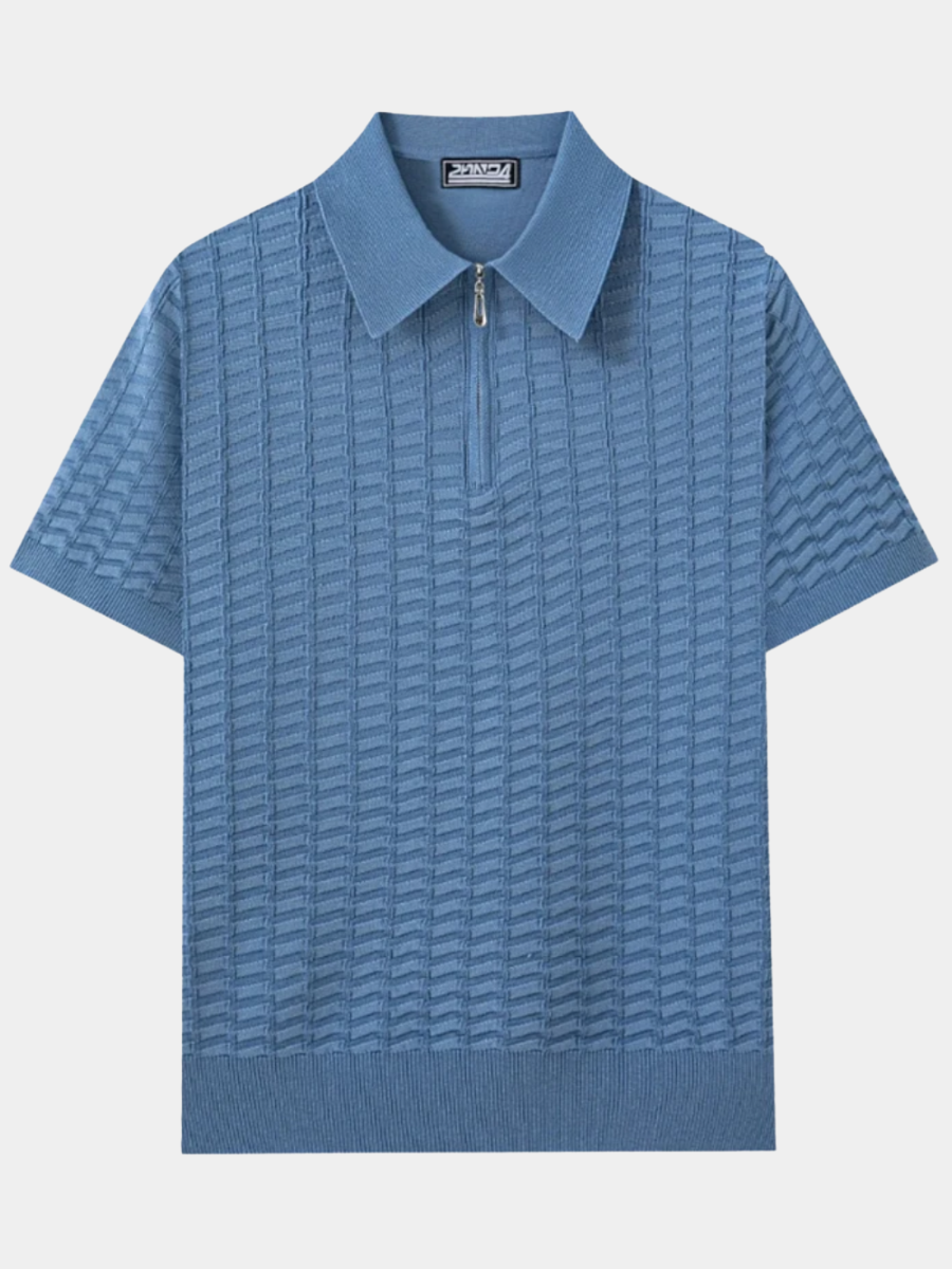 Hugo | Polo Homme Maille Tricot Zip Col Manches Courtes Texturé