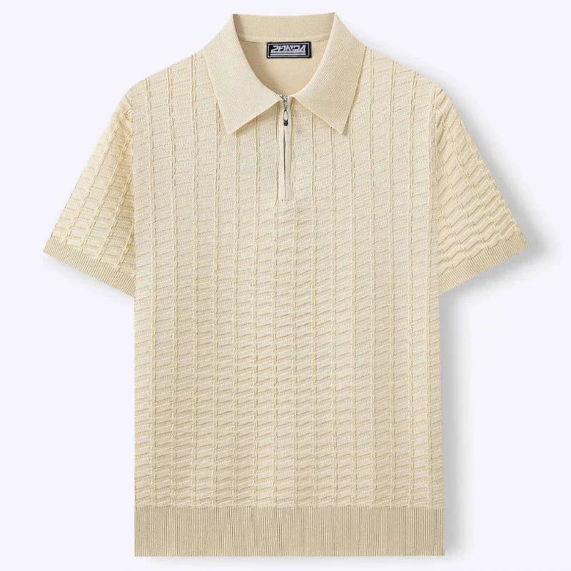 Hugo | Polo Homme Maille Tricot Zip Col Manches Courtes Texturé