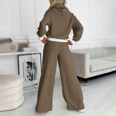 Thalia | Ensemble Femme Sweat à Capuche Crop et Pantalon Jambe Large