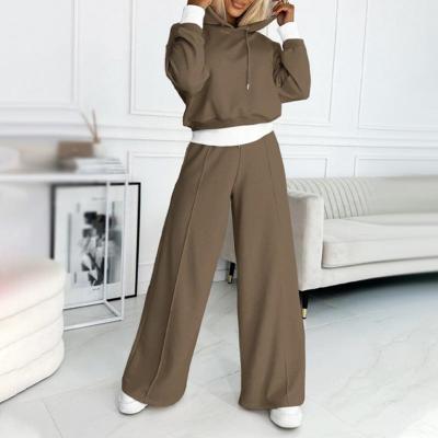 Thalia | Ensemble Femme Sweat à Capuche Crop et Pantalon Jambe Large