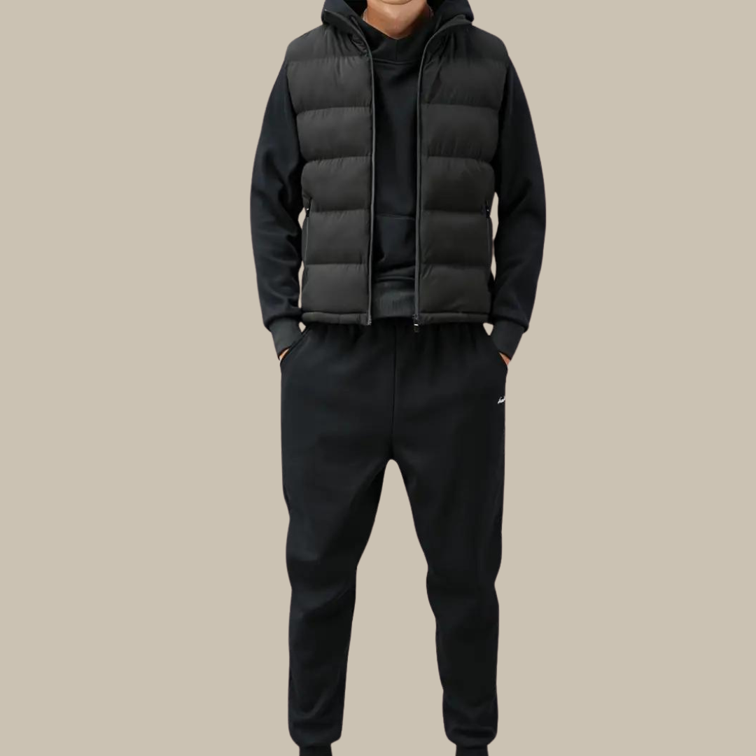 Théo | Gilet sans Manches Homme Matelassé Col Montant à Zip et Poches
