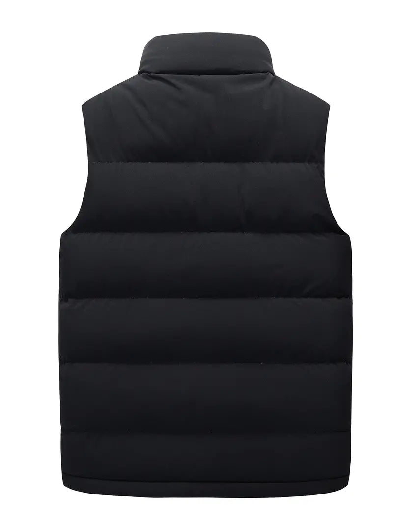 Théo | Gilet sans Manches Homme Matelassé Col Montant à Zip et Poches