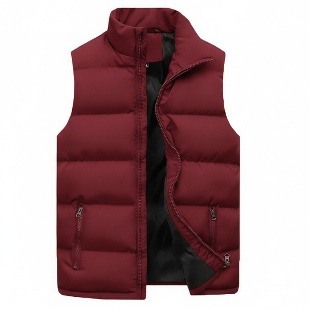 Théo | Gilet sans Manches Homme Matelassé Col Montant à Zip et Poches